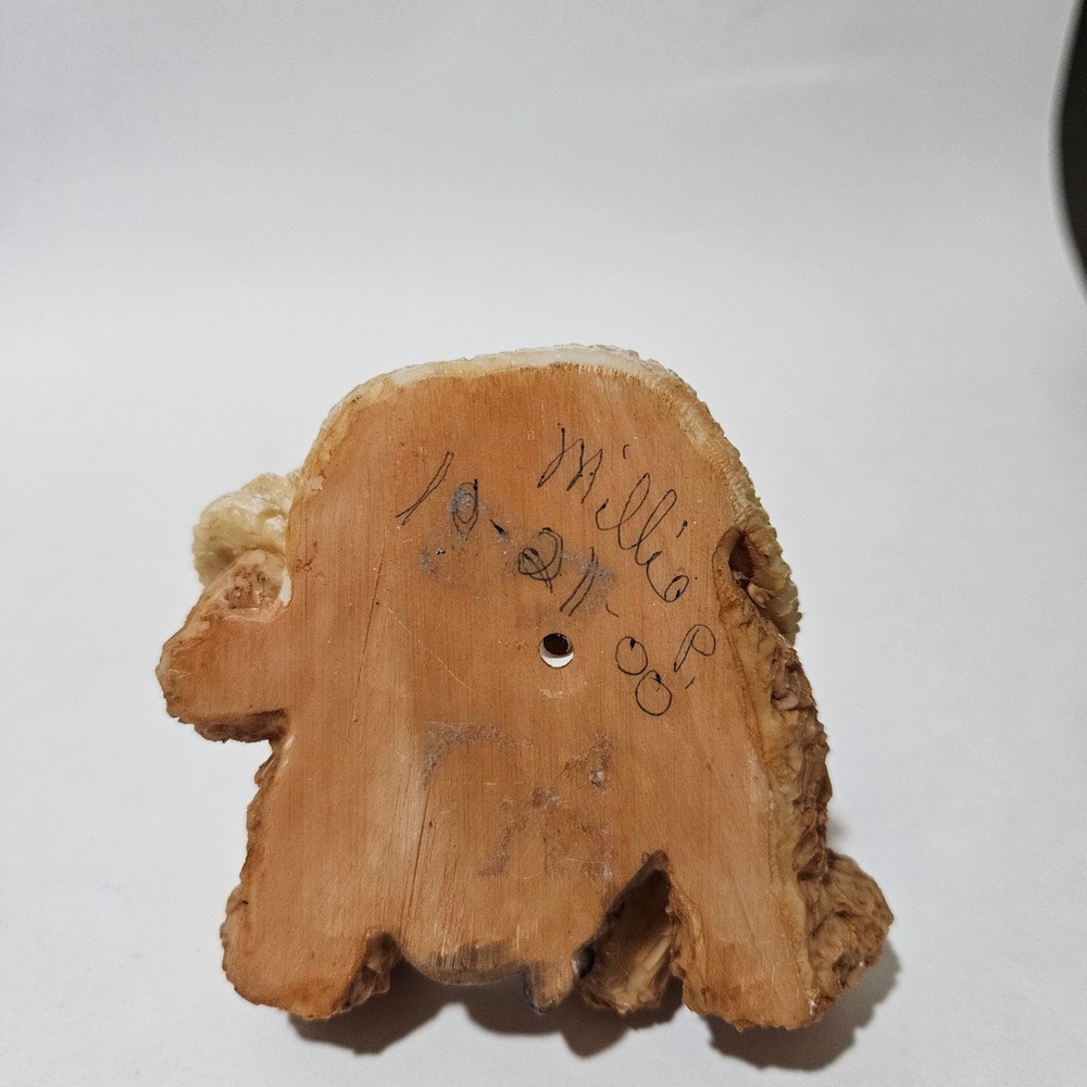 Vintage Resin Teddy Bear Figurine Wearing Sweater and Beret Holding House 1998 - Picture 7 of 7